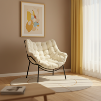 Fauteuil inclinable et pliable moderne en fer forgé, design épuré, pour balcon et usage domestique
