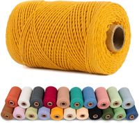 Cordon en macramé de 1 mm, 218 yards, cordon en coton coloré, cordon en coton torsadé à 3 brins pour l'artisanat
