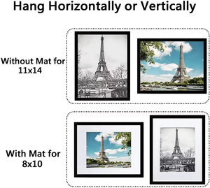 Winfeier A4 & A3 <span class=keywords><strong>Cadre</strong></span> d'affiche pour photos 6x8 Cadres photo en <span class=keywords><strong>bois</strong></span> noir - Product Image 2