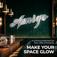 Enseigne lumineuse LED en acier inoxydable avec finition peinture cuite, lettres Starlight, personnalisable, directement de l'usine