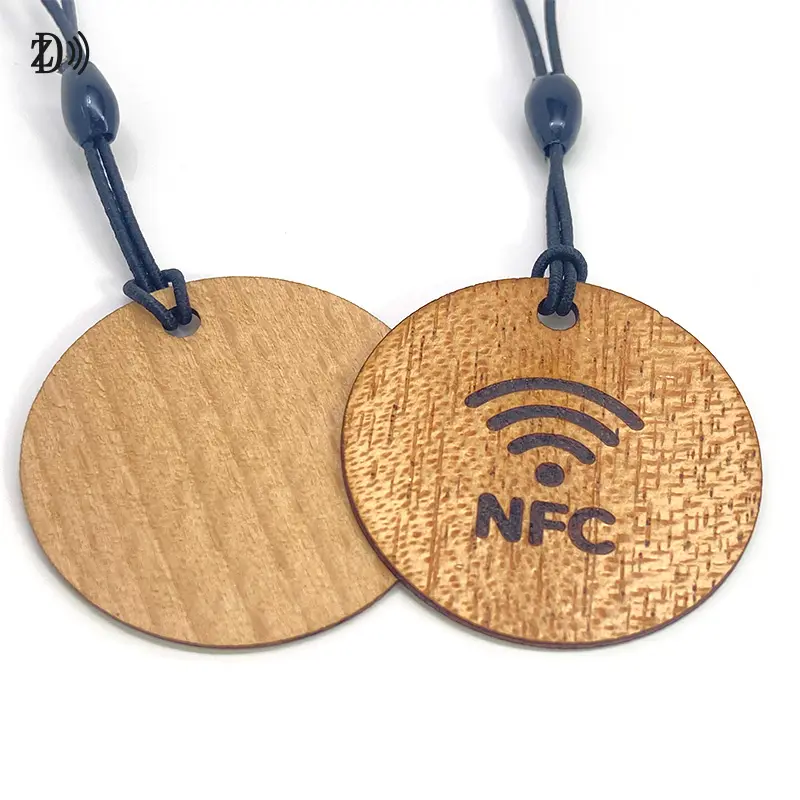 나무 RFID 열쇠 고리 13.56MHz 레이저 로고 인쇄 맞춤형 RFID NFC 나무 열쇠 Chian