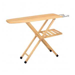 Asse da Stiro Pieghevole in Legno 140x35 Cm Regolabile in Altezza con Supporto per Ferro da Stiro - Product Image 1