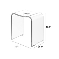Banc de douche moderne avec siège incurvé et trou de drainage, tabouret de douche pour l'intérieur de la douche avec pieds antidérapants