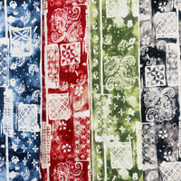Tissu en popeline de coton imprimé sur mesure Jigsaw Cashew Style Print Vintage Clothing for Girls Woven Technique du marché de Guangzhou