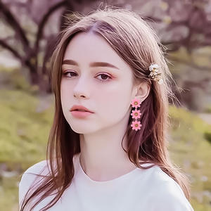 Unionen 1849, Pendientes colgantes tejidos a la moda para mujer, a la moda flor de cerezo, margaritas, cuentas de arroz, joyería geométrica de latón - Product Image 6