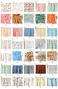 Wholesale Soft Animals Print 70% Bamboo 30% Cotton 2 Layers All-Season Baby Muslin <b>Swaddle</b> Receiving <b>Blankets</b> for Newborn - Product Image 6
