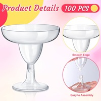 Verres jetables modernes de luxe en plastique PS pour vin rouge, cocktails, margaritas et gobelets de fête 150 ml