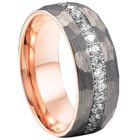 Bagues en carbure de tungstène avec incrustation de CZ noir de Cheng Jewelers, bagues de mariage romantiques pour hommes, cadeaux