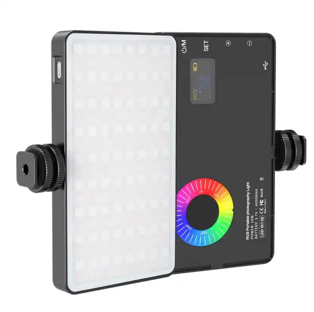 Photography Lighting Kit M1SE RGB LED 3000K-6500K Dimmable Video Camera Smartphone Vlog Lamp Fill Light
