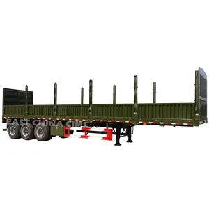Semi-remorque/camion en bois, remorque murale latérale de 40 pieds avec 12 roues, camion de bois