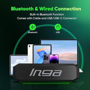 INGA for Computer Speakers USB Powered Plastic Cabinet 10-30W Dual Gaming Music Modes <b>Plug</b>-and-Play Colorful LED <b>Lights</b> - Product Image 3