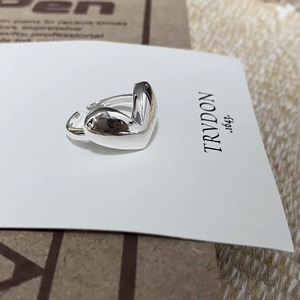 S925 Sterling Silver Heart Shaped <b>Open</b> <b>Ring</b> For Women Everyday Wear Jewelry - Product Image 3