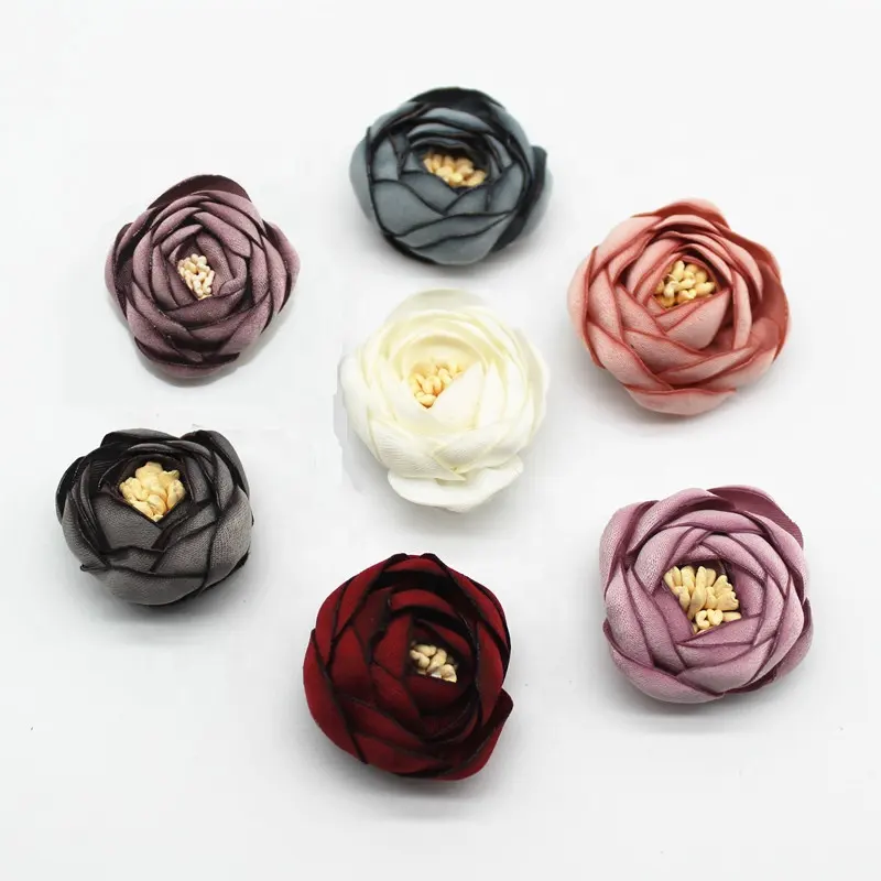 Tissu Rose multicolore fait à la main, 1 pièce, accessoire fleurs DIY pour vêtements