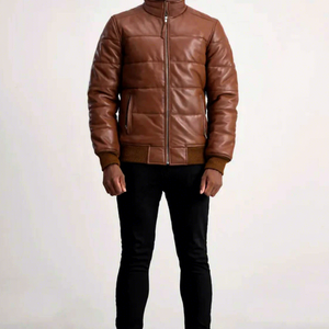Chaqueta de Invierno para Hombre con Capucha y Bloques de Color, Cuello Alto, Cierre de Cremallera, Cortavientos, Ajuste Holgado Informal, Relleno de Poliéster - Product Image 1