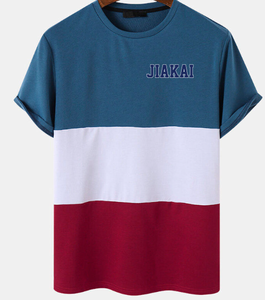 Alta qualità girocollo 230gsm vestibilità regolare dei pesi massimi 100% cotone tricolore stampato su schermo maglietta da uomo Casual - Product Image 1