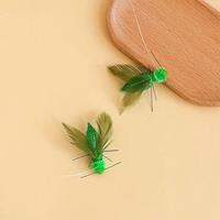 En gros, Tête de rechange verte pour jouet à chat en forme d'insecte Katydid avec conception de ligne de fixation, accessoire pour baguette à chat, jouet d'enrichissement pour animaux de compagnie, approvisionnement en vrac