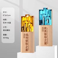 Trophées en bois et cristal personnalisés, médailles créatives, récompenses avec logo personnalisé pour les employés exceptionnels, réunions annuelles de l'entreprise