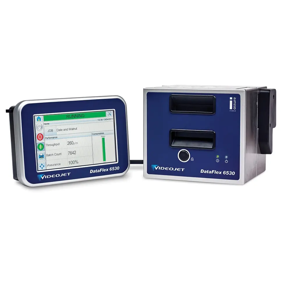 Videojet TTO DataFlex VJ6530 53MM 107MM Impressora de transferência térmica para etiquetas embalagens flexíveis Impressora de data a jato de tinta de alta velocidade