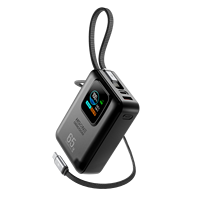HSONE MH857A 20000mAh 45W Chargeur sans fil magnétique en alliage d'aluminium ultra fin, batterie externe avec écran TFT AI, double câble pour téléphone