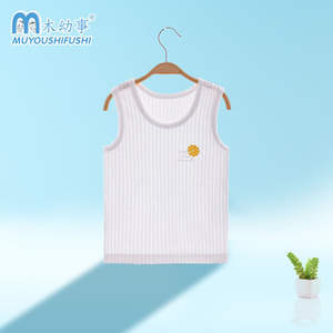 Chaleco <span class=keywords><strong>de</strong></span> algodón para niños pequeños, camisola fina <span class=keywords><strong>de</strong></span> verano para niñas medianas y grandes, ropa interior para niños, protección para el vientre del bebé - Product Image 6
