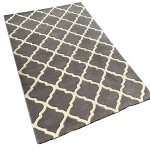 New Modern Custom Designed 100% Wool Hand Tufted Flat <b>Weave</b> Stain Resistant Floor Carpet Indian Textiles with Latex Backing - Product Image 1