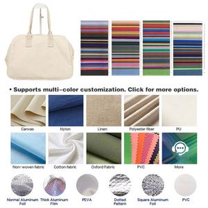 Lightweight <b>Foldable</b> Canvas Tote <b>Bag</b> Custom Logo with Zipper and Handles for Gym Travel Outdoor - Product Image 4