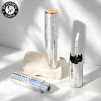 Tube de brillant à lèvres holographique de 3 ml avec bouchon à vis, design breveté, imprimé UV et électroplaqué, pour emballage cosmétique