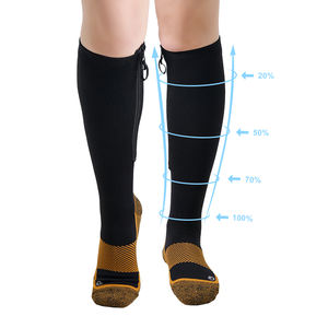 Chaussettes de compression graduée à fermeture éclair sur le devant, hauteur genou, <span class=keywords><strong>pour</strong></span> un port facile et un soutien ciblé - Product Image 3