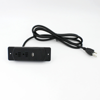 Multiprise électrique avec prises US/Canada, pour table, bureau, tête de lit, meubles, avec plaque métallique USB, multicolores