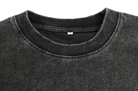 T-shirts vintage surdimensionnés de haute qualité 280 GSM en coton, personnalisés avec des éclaboussures de peinture blanche peintes à la main pour hommes