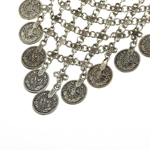 Multi-Layer Turkish Gypsy Festival Beach Charm <strong>Necklace</strong> Custom Gold Plated Alloy Link Chain Boho Style - Product Image 6