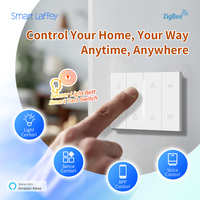 Panneau de commande tactile intelligent Zigbee étanche de luxe pour maison et hôtel avec 1 à 7 boutons poussoirs, contrôle vocal sans fil via application