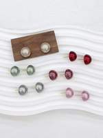 Anting-anting tusuk bunga lapis emas 18K grosir, bertabur CZ, perhiasan minimalis mewah, hadiah trendi untuk wanita