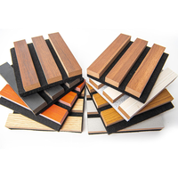 Panneaux acoustiques en bois 3D à lattes, fabrication OEM en Chine, pour murs et plafonds, panneaux insonorisants rainurés, finition bois, MDF, décoration intérieure