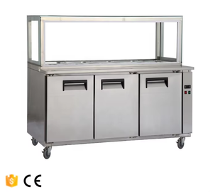 Bàn làm việc Tủ đông trái cây thực phẩm truy cập SS cửa salad Bảng hiển thị Countertop tủ lạnh bánh pizza với kệ hàng đầu để lưu trữ - Product Image 1