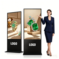 Afficheur publicitaire numérique LCD sur pied pour usage commercial, écran tactile Android anti-reflet 43/65 pouces, animation, vente au détail