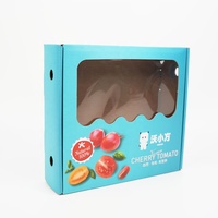 Boîtes d'emballage personnalisées en carton ondulé biodégradable pour tomates cerises fraîches et légumes, vente en gros