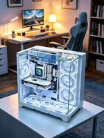 Boîtier d'ordinateur ATX personnalisé NPC Skyline S3 avec écran, prend en charge le refroidissement par eau 360, tour complète avec vue sur l'océan