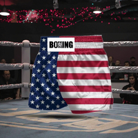 Vente en gros Short de Muay Thai en soie à haute élasticité Logo personnalisé Impression par sublimation Conception assortie Ensemble familial pour hommes boxe