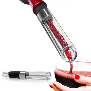 Vendita calda 2-In-1 Mini versatore aeratore per vino rosso In acrilico rosso