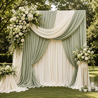 Rideau de fond en polyester infroissable de taille personnalisable pour mariage, anniversaire, événementiel, photographie, en soie de lait