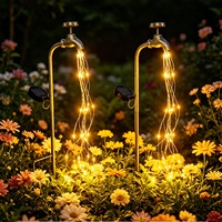 Lampe solaire LED de jardin à piquet décorative en métal avec design étanche