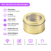 Cajas de Hojalata 65x40MM con Ventana, Diseño Reciclable, Impresión Offset CMYK para Insignias, Pins de Solapa, Memorias USB, Logotipo Personalizado, OEM, ODM, Venta al por Mayor