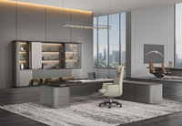 Ensemble de bureau de direction moderne et luxueux Mobilier de bureau haut de gamme élégant pour PDG et gestionnaire Bureau de direction en bois de mélamine avec tiroirs