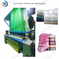 Machine de production de serviettes de bain gaufrées, métier à tisser à jet d'air avec moteur Dobby et roulement, haute productivité