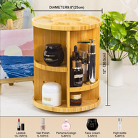 Étagère rotative en bois de grande capacité au design moderne, organisateur de maison, multifonctionnel, réglable, en bambou, pour le maquillage
