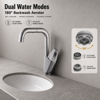 Robinet de lavabo gris bronze à poignée unique, à poser sur le comptoir, mitigeur de salle de bain, style moderne