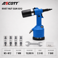 Pistolet à rivets hydraulique pneumatique 0312 avec force de traction réglable, outils industriels pour rivets M3-M12, riveteuse automatique pneumatique
