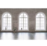 LongTai (Rokee) América Diseño de forma especial personalizado Ventanas en forma de arco de vidrio templado de madera de aluminio