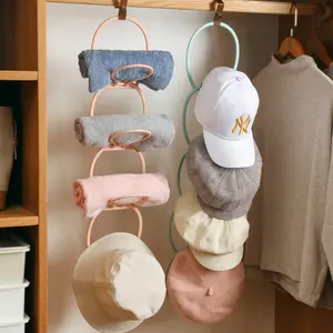 Hot Selling 6pcs/set Closet Hanging Baseball Caps Organizer Keeper Hanger Hat Organizer Rack for Wall or Door